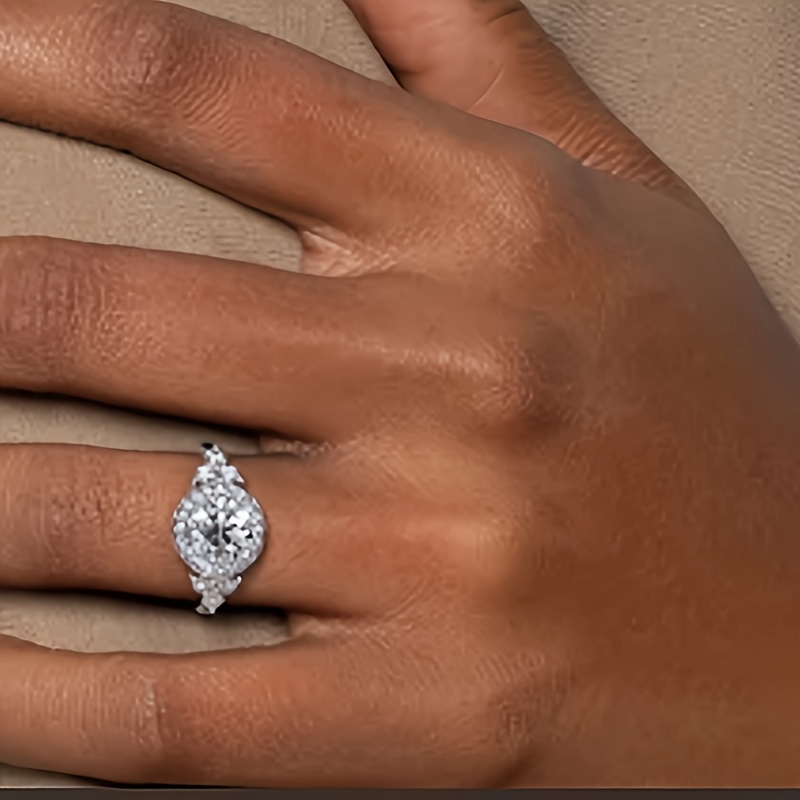 S925 Silver Inlaid Moissanite Ring, Perfect Gift for All